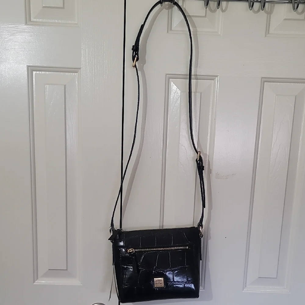 Dooney & Bourke Black Croc-Embossed Crossbody Bag - Picture 8 of 9